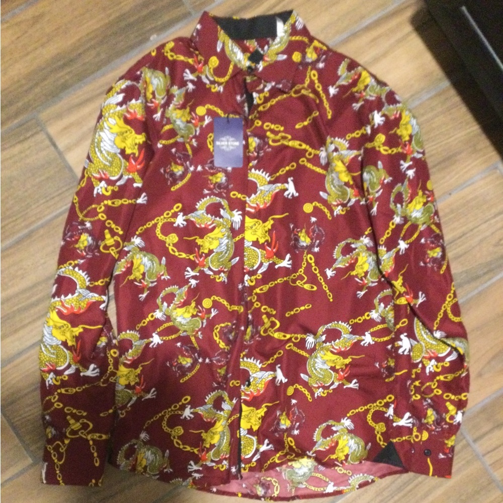 Dragon button up dress shirt